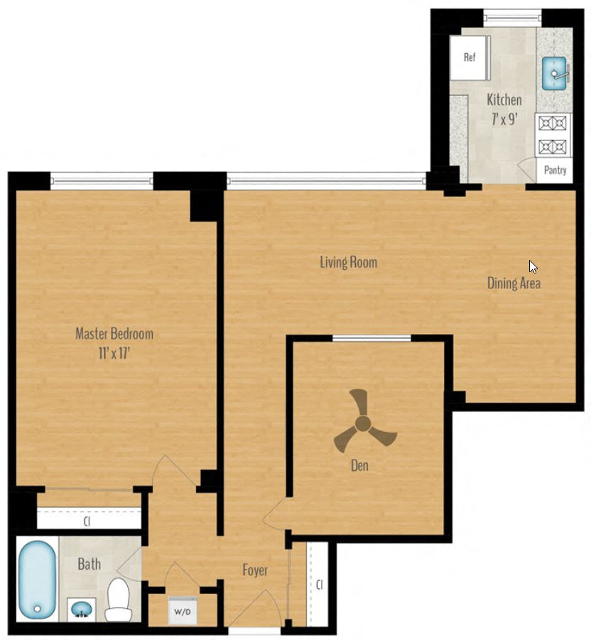 1 Bedroom + Den Image